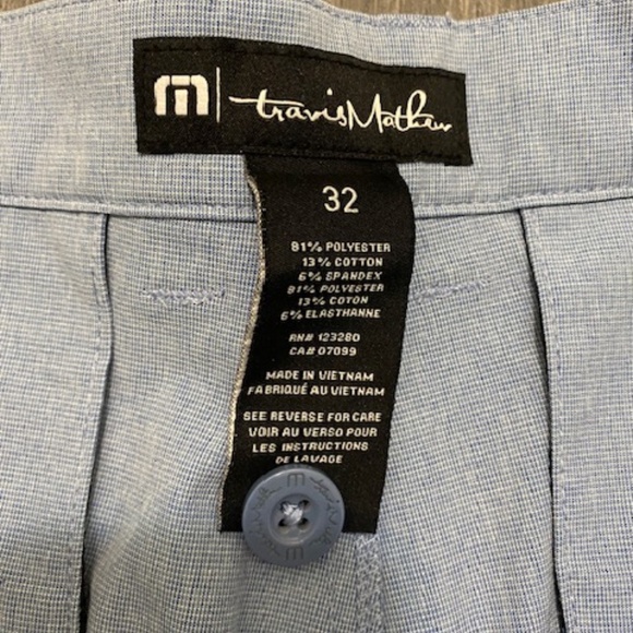 Travis Mathew Beck Light Blue Shorts Size 32 - Picture 8 of 9